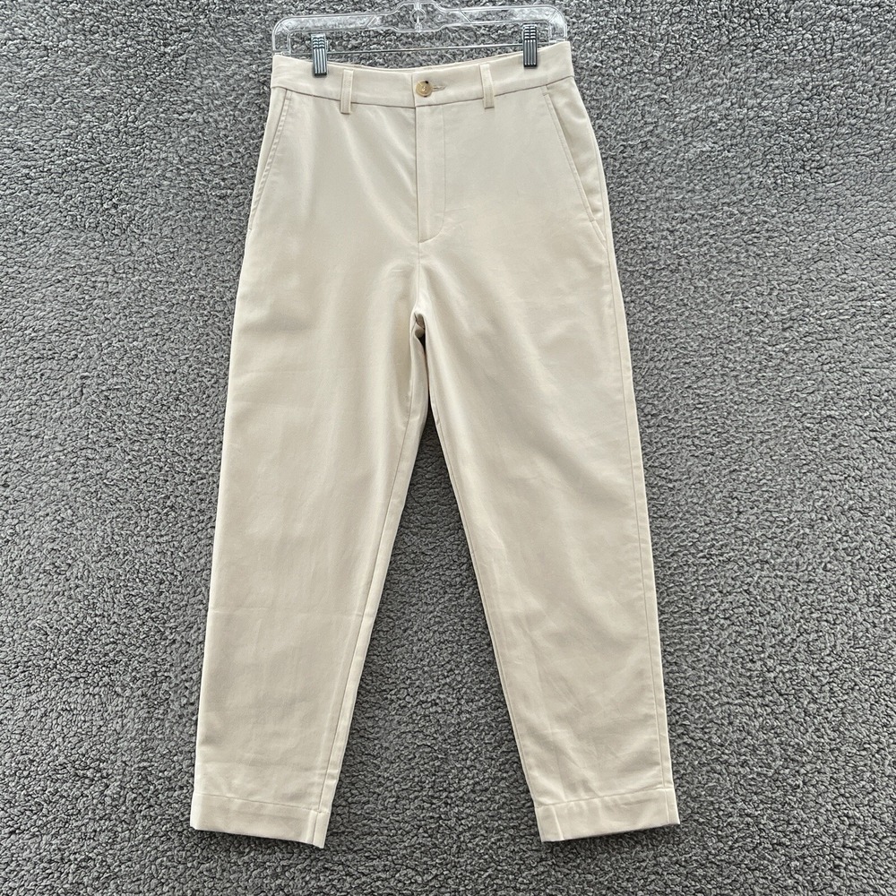 6397 Pants Women 2 Cream Carly Cotton Tapered Trouser Minimalist High Rise Ankle